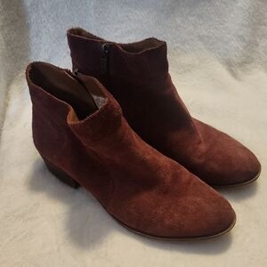 Lucky Brand Suede Ankle Boots – Rust Red – Size 9.5